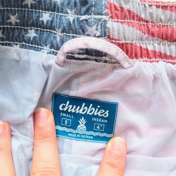 Chubbies American Flag 4" Inseam Swim Trunks Men's Size Small - Picture 3 of 5